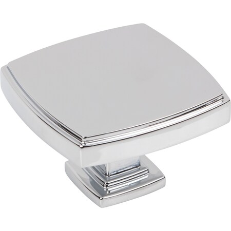 Jeffrey Alexander 1-3/4" Overall Length Polished Chrome Square Renzo Cabinet Knob 141L-PC
